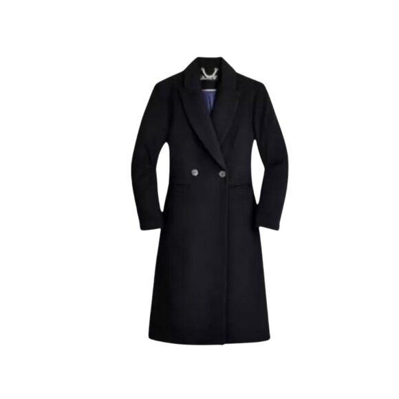 NWT JCrew Mirabelle Top Coat Womens 8 P Petite Black Italian Wool Cashmere BM547 - Picture 1 of 11